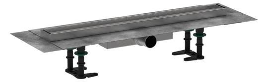 hansgrohe Duschrinne RainDrain Compact 600 mm, Komplettset, befliesbar, für flache Installation, chrom