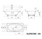 Kaldewei Badewanne ELLIPSO DUO 230 190x100cm, Griffloch, Antislip, schwarz