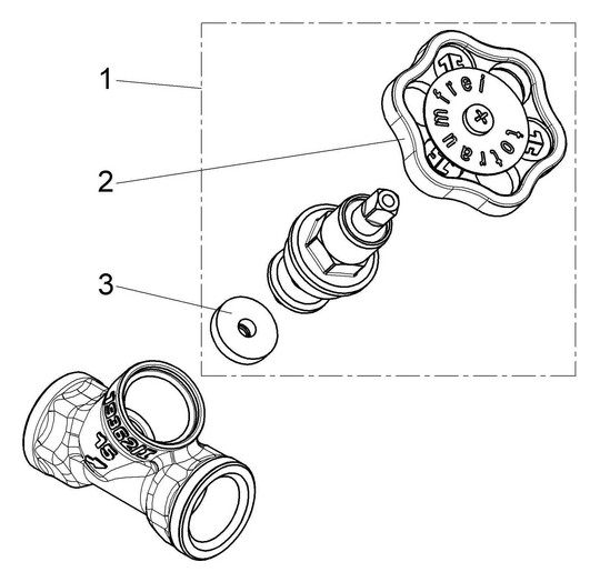 Schlösser Schrägsitzventil 1405 DN 15, Rp 1/2, ohne Entleerung, steigende Spindel