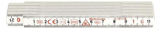 Hultafors-Kunststoff-Gliedermaßstab, weiß - 1 m