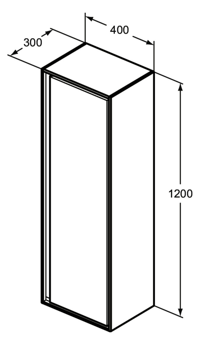 Ideal-Standard Halbhochschrank Connect Air 40x30x120cm, weiß glänzend/hellgrau matt Ideal-Standard Halbhochschrank Connect Air 40x30x120cm, weiß glänzend/hellgrau matt
