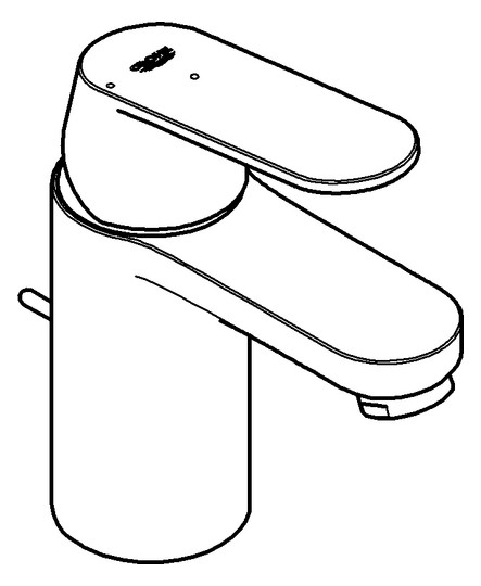 GROHE Waschtisch-Einhebelmischer Eurosmart Cosmopolitan 1/2", S-Size, mit Zugstangen-Ablaufgarnitur, Temperaturbegrenzer, Mittelstellung kalt, chrom