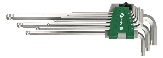 fortis-Winkelschraubendreher-Clip GRIP - 9-teilig, 1,5-10mm