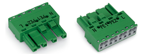 Steckverbinder Gebäude 4p Serie 770 25A Federzug 400V Buchse 4qmm N/PE1/PE2/L