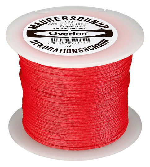 Maurerschnur aus Polyethylen, rot - 100 m x 2,0 mm