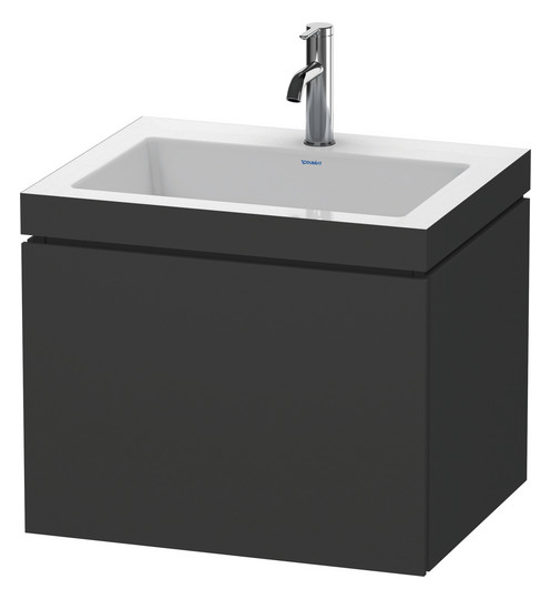 Duravit Waschtisch-Unterschrank c-bonded L-Cube 60 x 48 cm, ohne Hahnloch, amerikanischer nussbaum, 1 Auszug, wandhängend