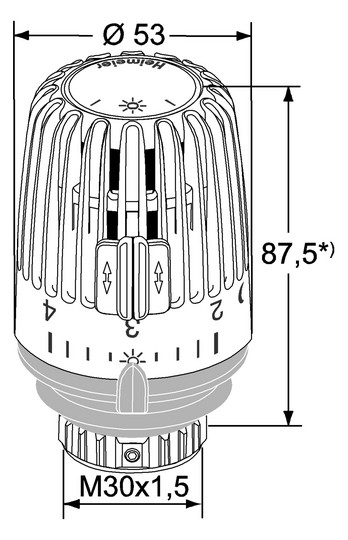 Heimeier Thermostat-Kopf K mit Diebstahlsicherung durch 2 Schrauben, weiß