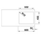 Blanco Becken SUBLINE 500-IF SteelFrame SILGRANIT 54,3 x 44,3 cm, PuraDur weiß, Einbau von oben, mit Zugknopffernbedienung