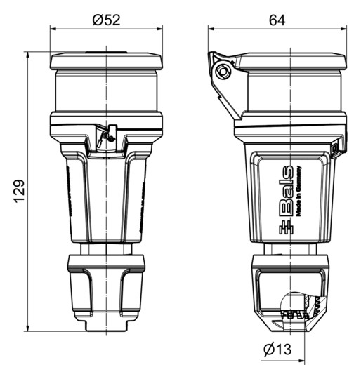 Bals Schutzkontakt-Kupplung 16A   7489-1 