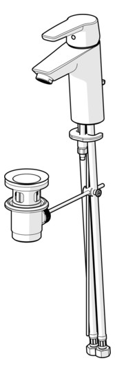 HANSA Waschtisch-Einhebelmischer HANSAPOLO XL mit Ablaufgarnitur, Ausladung 110 mm, chrom