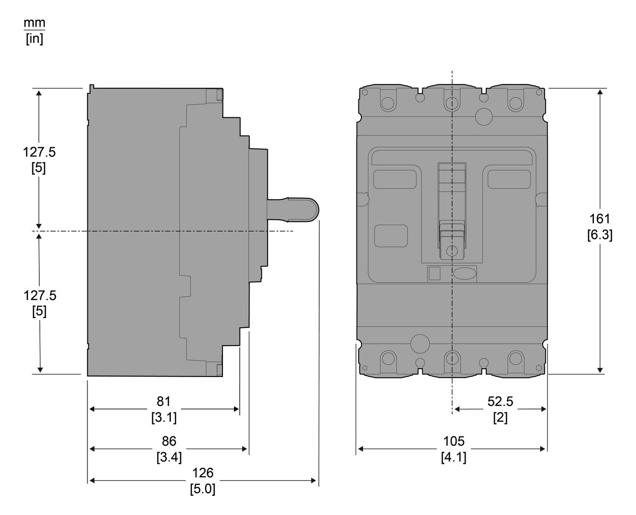 Leistungsschalter 250A 3p 90-250A/In Motorantrieb optional IP30 Festeinbau