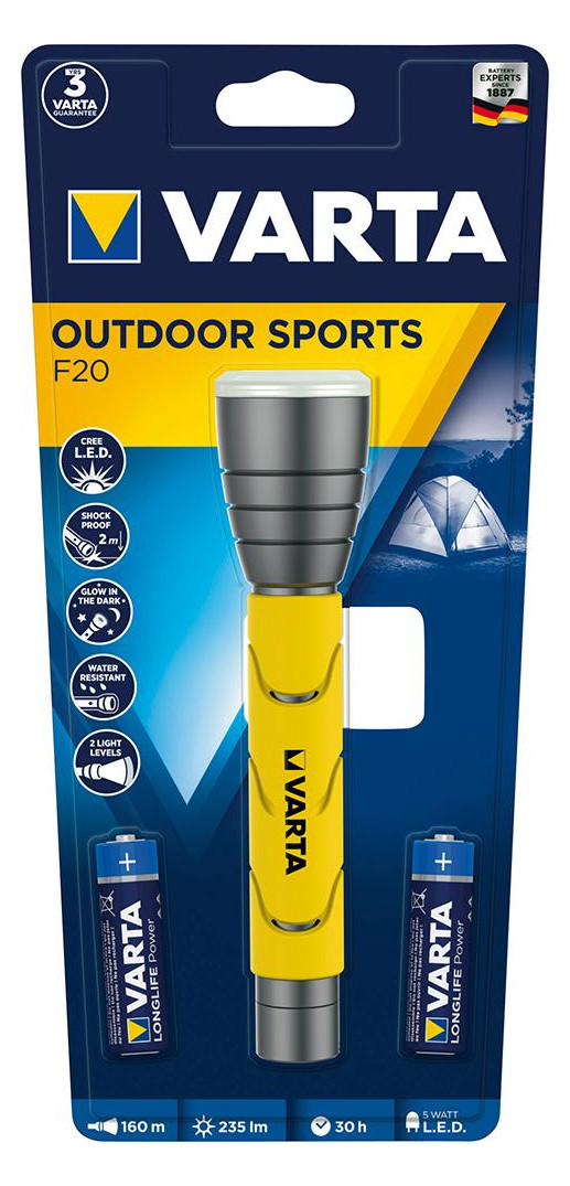 Bild Taschenlampe Outdoor Sports F20 ink. 2 Batterien Mignon AA - VARTA-0