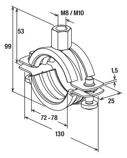 Bild Rohrschelle FRS 2 1/2"" M8/M10 A4 fische r - fischer-3