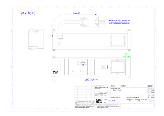 Bachmann CONI 1xUK 90° 1xUSB C  912.1675 