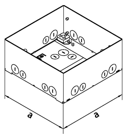 Unterflur-Gerätedose 12f 200mm quadrat