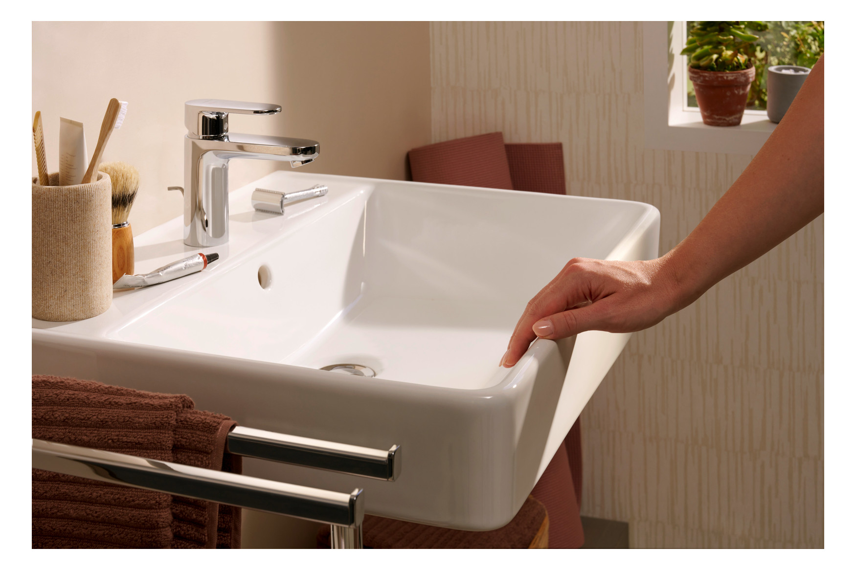 hansgrohe Waschtisch Xanuia Q 600x480mm, mit Hahnloch/Überlauf, weiß