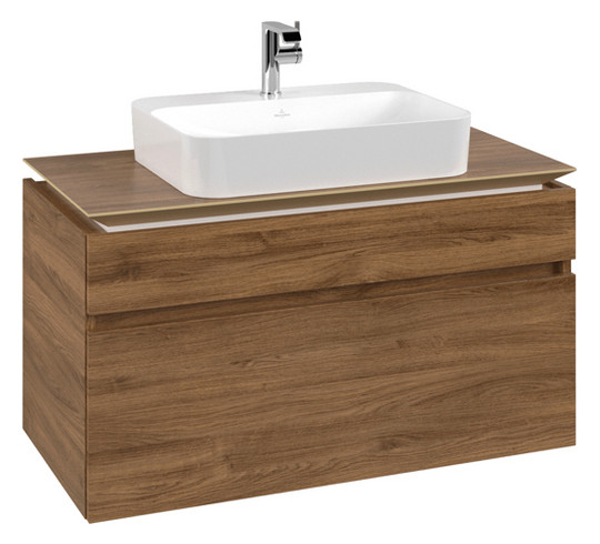 V&B Waschtischunterschrank Legato 100x55x50cm, Waschtisch mittig, Kansas Oak