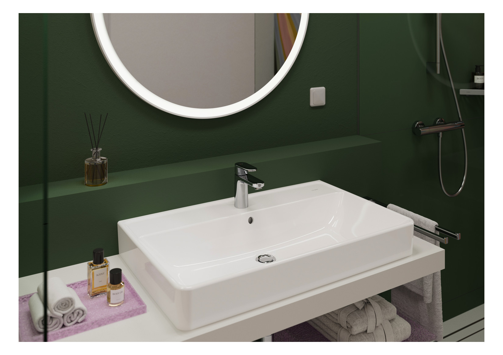 hansgrohe Waschtisch-Einhebelmischer 100 Vernis Blend CoolStart mit Zugstangen-Ablaufgarnitur, chrom
