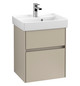 V&B Waschtischunterschrank Collaro 46x54,6x37,4cm, Waschbecken mittig, LED-Beleuchtung, soft grey