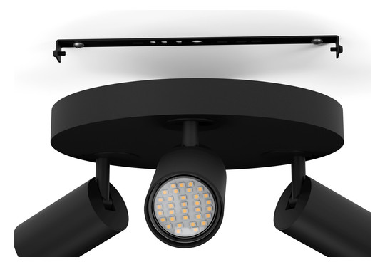 EGLO Spot Rondell/3 GU10 Schwarz  900336 