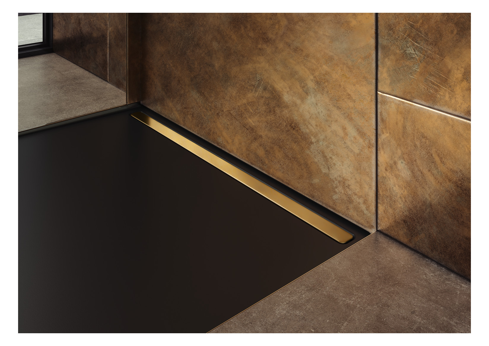 Kaldewei Duschwanne NEXSYS 2625 80x160cm, bodeneben, schwarz