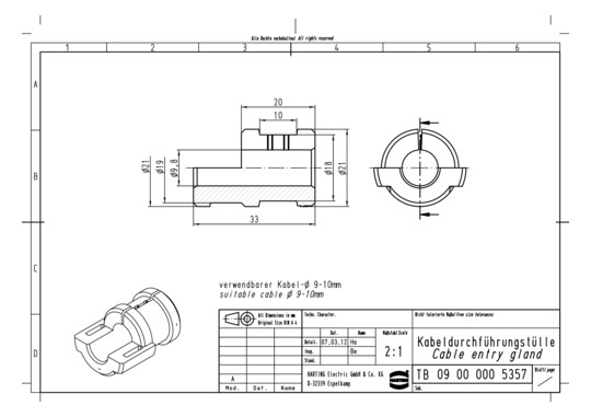 HART Kabeldurchführungstülle 09000005357 