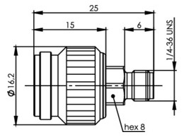 Koax-Kupplung TNC Stecker/Buchse 50Ohm ger