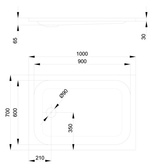 Duschwanne BetteSupra 5880 100x70x6,5cm, starwhite