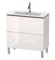 Duravit Waschtisch-Unterschrank Compact L-Cube 82 x 39,1 cm, nussbaum natur, 2 Auszüge, stehend