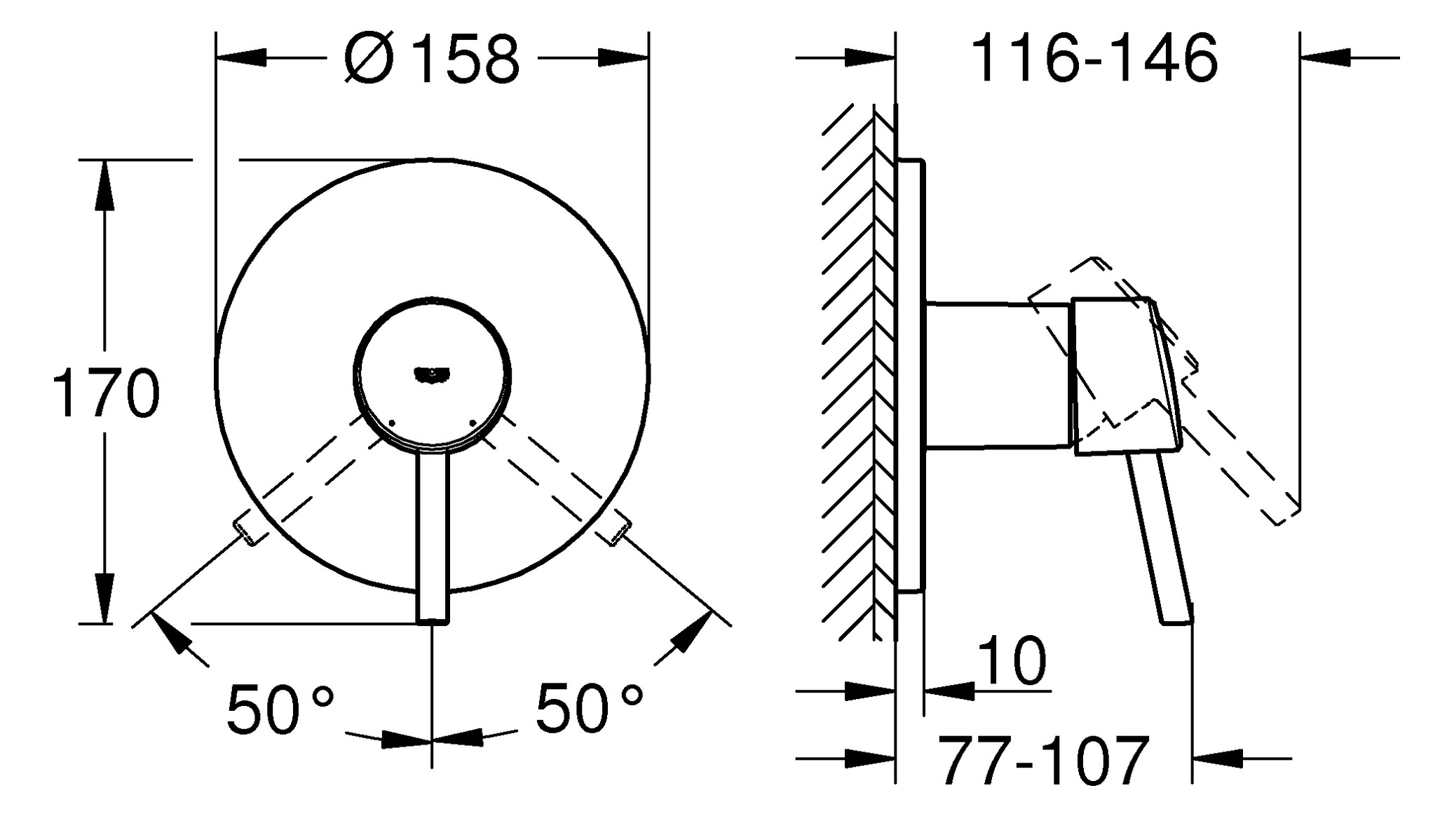 GROHE Fertigmontageset Concetto UP-Brause-Einhebelmischer, chrom