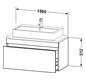 Duravit Waschtisch-Unterschrank Compact DuraStyle 100 x 47,8 cm, Eiche natur, für Konsole, 1 Auszug