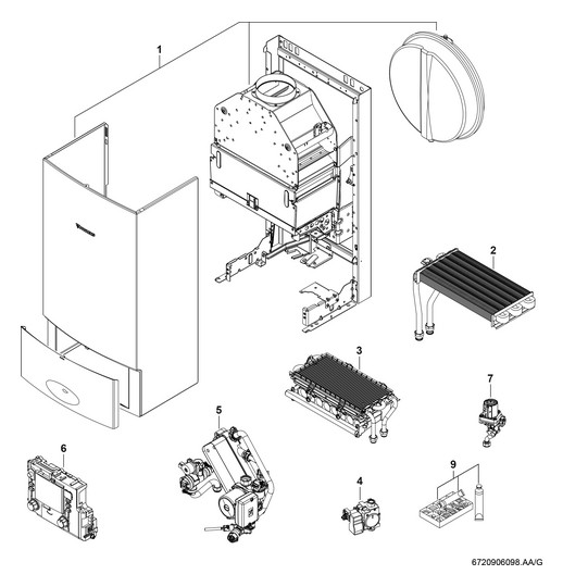 BOSCH Gas-Heizwert-Kessel CERASTARCOMFORT ZWR 24-7 KE 21, Erdgas L, LL, wandhängend