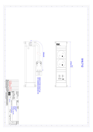 Bachmann POWER FRAME 2xUTE 1xUSB 916.712 