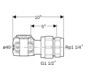 Geberit Übergangsverschraubung FlowFit Ø 40 mm, Rp 1 1/4, G 1 1/2, mit Innengewinde