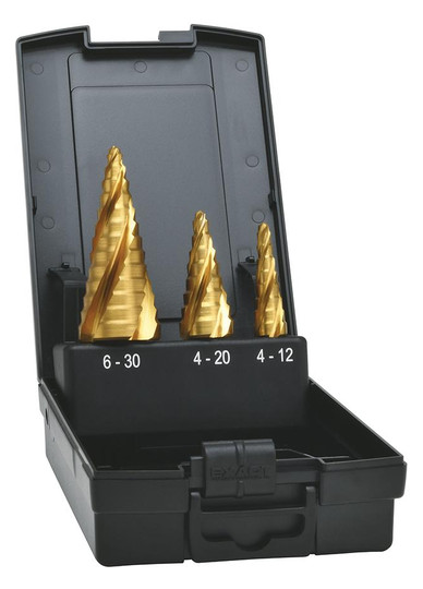 EXACT-Stufenbohrer-Satz ADVANCED LINE, HSS-TiN, 4-fach...