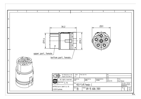 HART Han M23 P 5+PE Bu-C     09156063101 