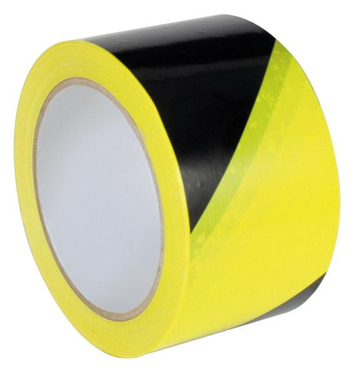 PVC-Warnband, selbstklebend, gelb/schwarz - 66mx60mm