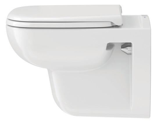 Duravit Wand-Tiefspül-WC Set D-Code mit WC-Sitz, Rimless, Durafix, weiß