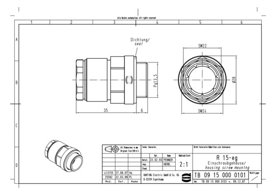 HART Einschraubgehäuse R15   09150000101 