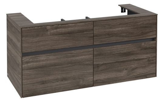 V&B Waschtischunterschrank Collaro 120x54,8x50cm, Waschtisch mittig, stone oak