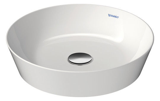 Duravit Aufsatz-Waschbecken Cape Cod d&#x3D; 43cm, ohne Hahnloch, Überlauf, Hahnlochbank, Weiß Seidenmatt