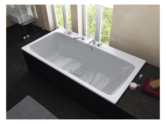 Kaldewei Badewanne ASYMMETRIC DUO 742 180x90cm, Grifflochbohrung, alpinweiß matt