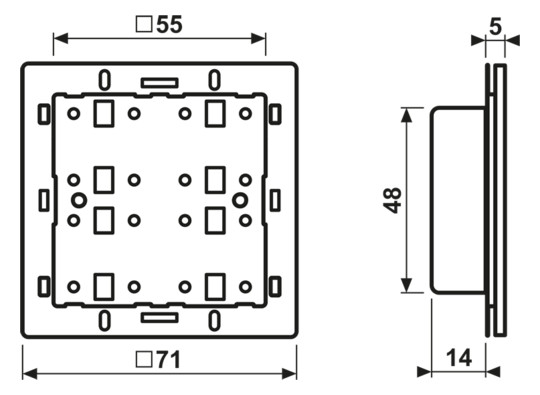 Tastsensor KNX CD UP 6pkt inkl.Ankoppl Mit Busankopplung m.LED-Anz