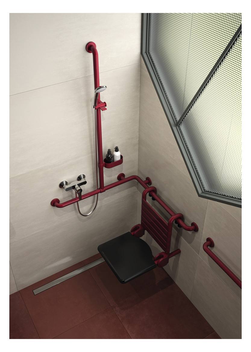 Normbau Haltegriff Nylon Care 800 mm, Standard, weiß