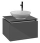 V&B Waschtischunterschrank Legato 60x38x50cm, Waschtisch mittig, Glossy Grey