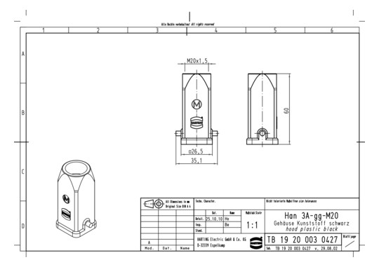 HART Tüllengehäuse M20       19200030427 