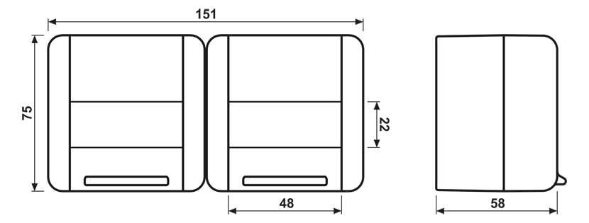 Steckdose 2f gr glz WG 800 AP Klappd IP44 Textfeld/Beschriftungsfläche horiz