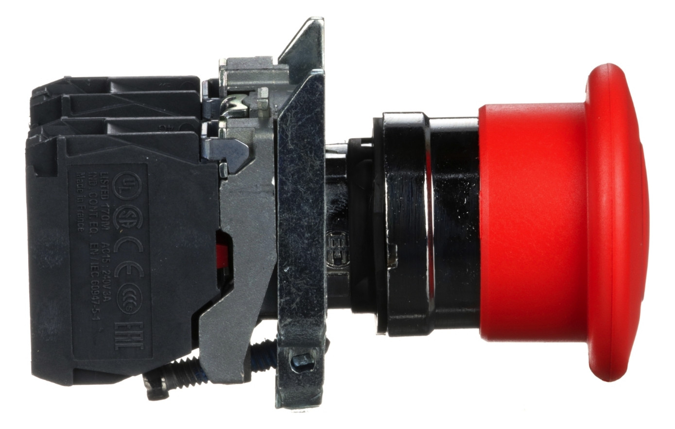 Not-Aus Taster EB IP66 ZugEntr 1S 1Ö Ø22,5mm Einb Schraub