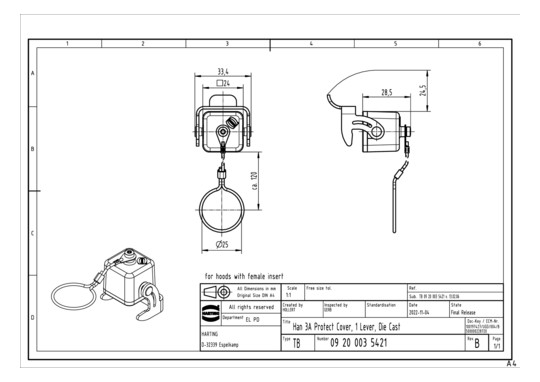 HART Schutzkappe 3A          09200035421 