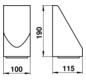 Wandanbauleuchte 50W HV si IP43 GU10 115x100x190mm